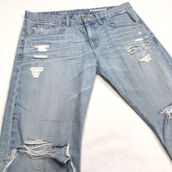 ADRIANO GOLDSCHMIED Ex Boyfriend Jean Women 30R 34x26 Light Wash Blue Crop USA - Picture 6 of 16
